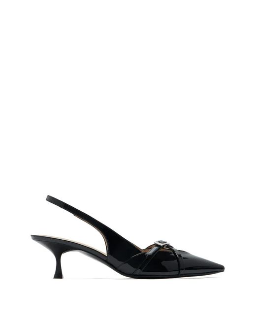 Stuart Weitzman Black Georgie Buckle-Strap Pumps