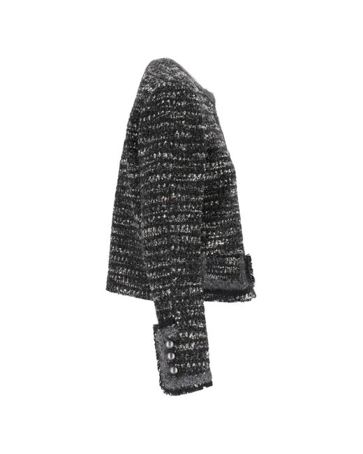 Emporio Armani Black Tweed Bolero Jacket