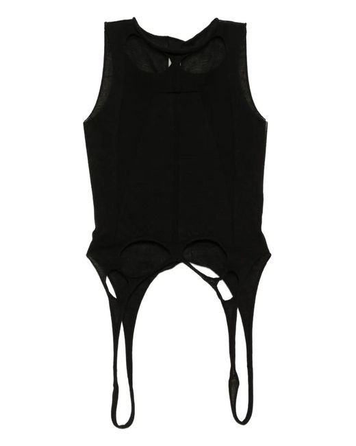 Rick Owens Black Slashed Sl Pull Vest