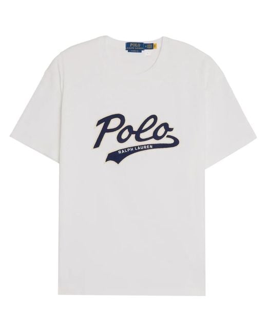 Polo Ralph Lauren White Novelty Polo Swoosh T-Shirt for men