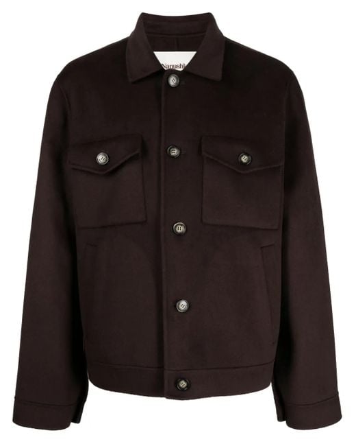Nanushka Rhys Hemdjacke Mit Gebürstetem Effekt in Black für Herren