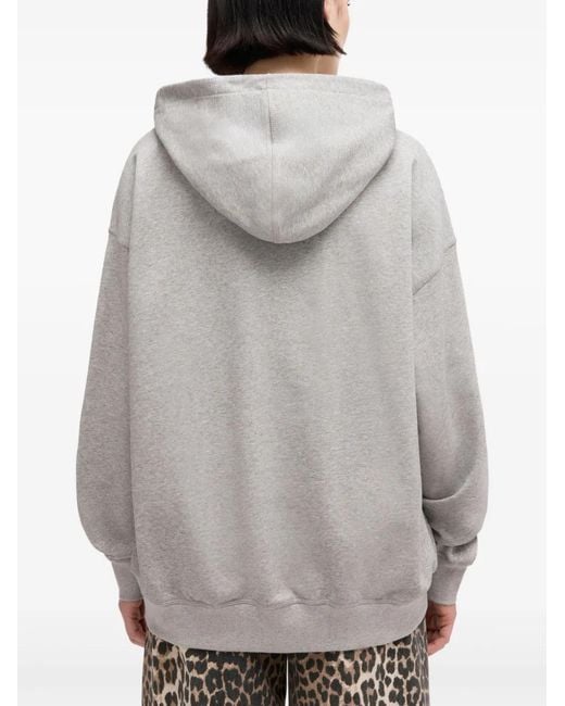 Ganni White Margot Kitty Organic Cotton Hoodie