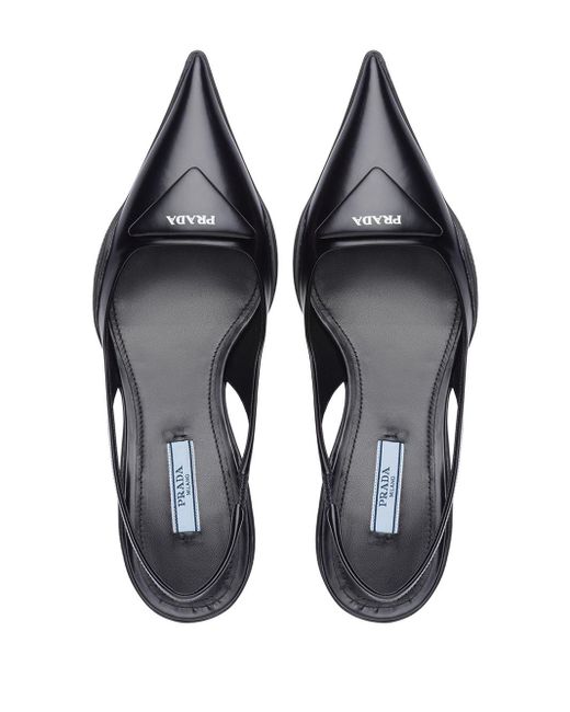 prada black slingbacks