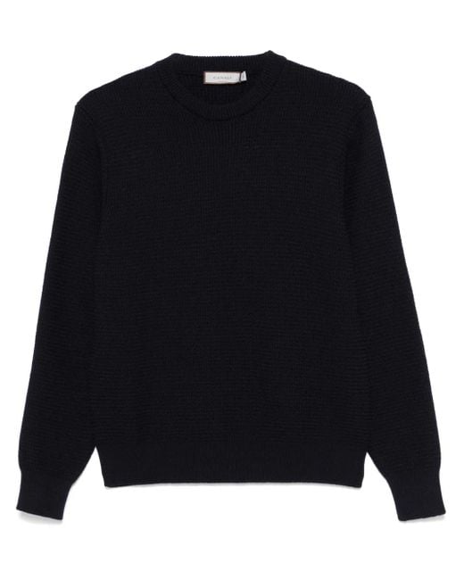 Canali Black Waffle-Knit Sweater for men