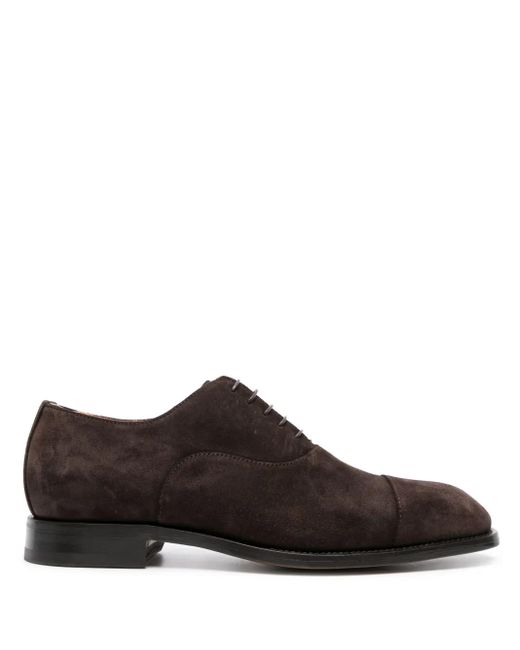 Scarosso Brown Salvatore Suede Oxford Shoes for men