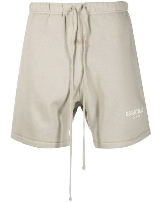 Fear Of God Natural Logo-Patch Track Shorts for men