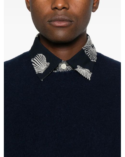 Drumohr Blue Cashmere Sweater for men