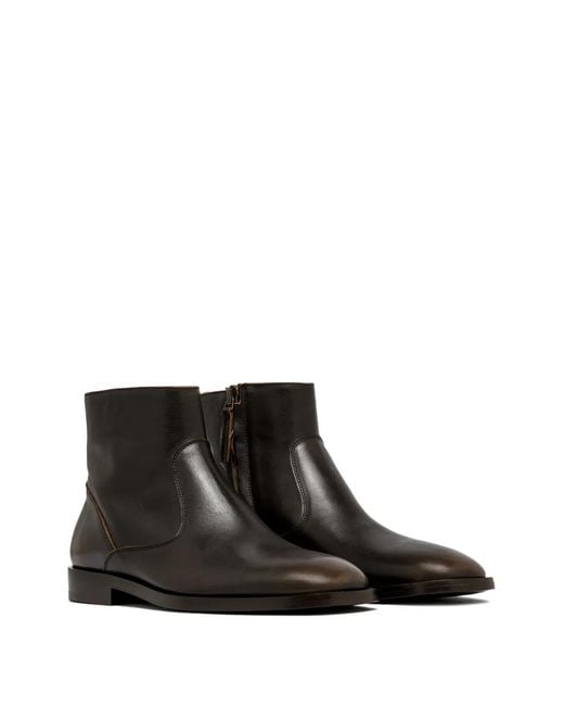 Buttero Black Leather Boots for men
