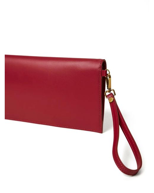 Twinset Red Leather Clutch Bag