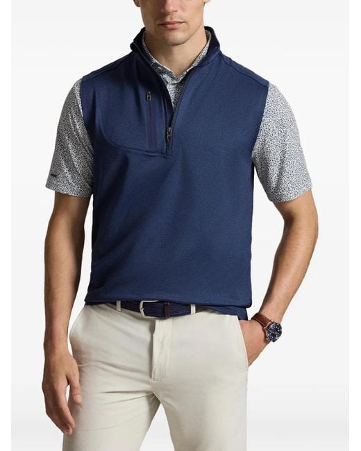 Ralph Lauren Blue Half-Zip Vest for men