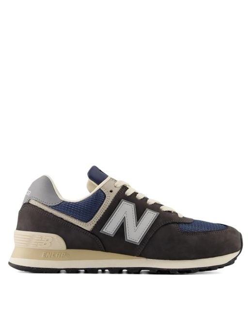 New Balance Black 574 Logo-Patch Sneakers for men