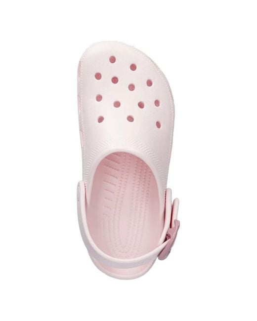 CROCSTM Pink Buckle-Fastening Perforated Mules