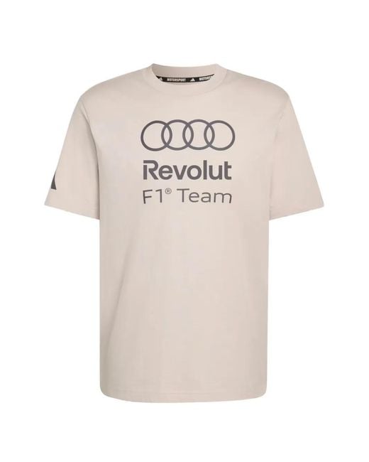 Adidas White Logo-Print Crew-Neck T-Shirt for men