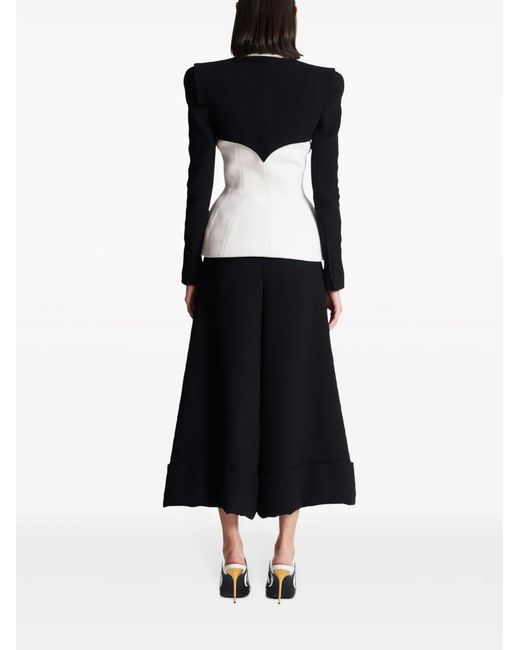 Balmain Black 4-Button Two-Tone Crepe Blazer