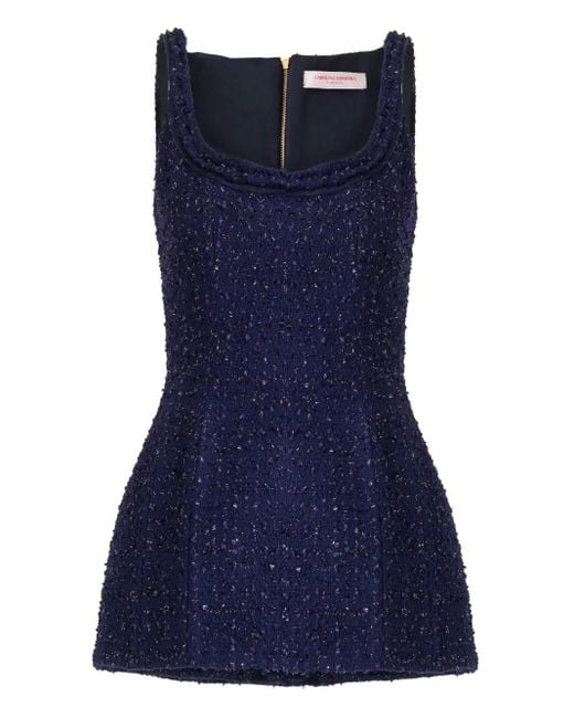 Carolina Herrera ツイード トップ Blue