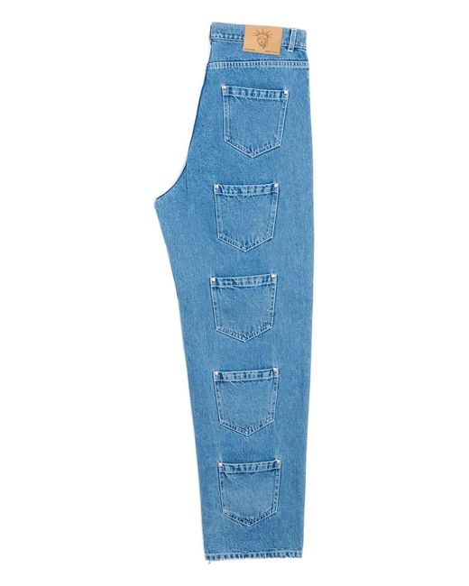 Lourdes Blue Patch-Pocket Jeans for men