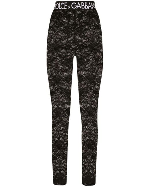 Dolce & Gabbana Black Lace Leggings