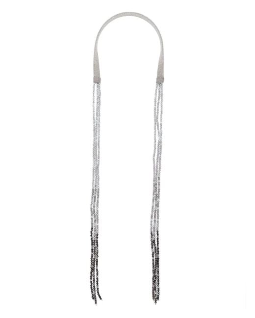 Peserico White Beaded-Strands Necklace