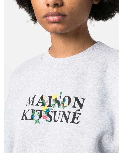 Maison Kitsuné Sweater Met Logoprint in het White