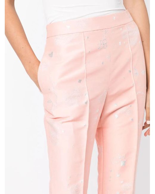 Macgraw Pink Stereotype Jacquard Flared Trousers