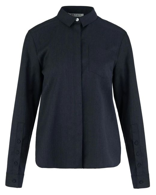 Ports 1961 Iconic Wollen Blouse in het Blue