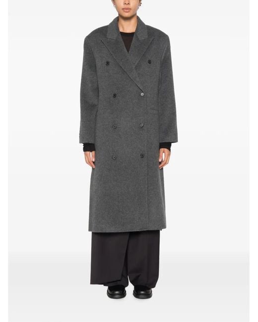 Source Unknown Gray Hutton Double-Breasted Coat