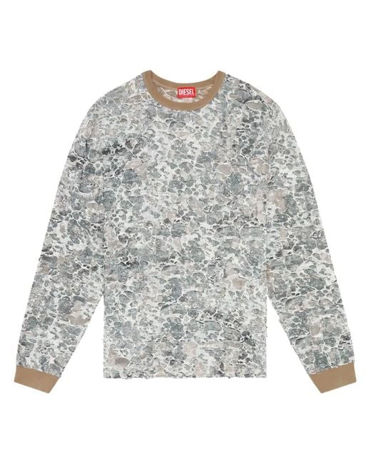 DIESEL Gray T-Boxt Distressed T-Shirt for men