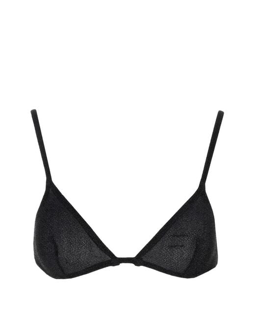 Laura Urbinati Black Soutien-Gorge Triangle À Effet Pailleté