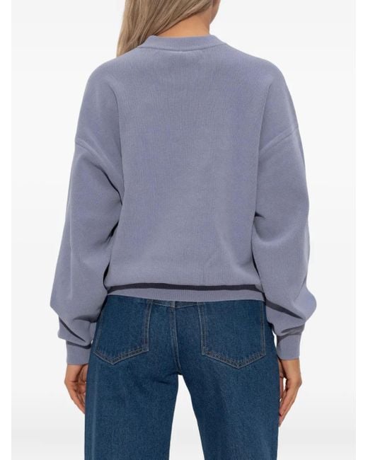 Alexander Wang Blue Pullover mit Logo-Prägung