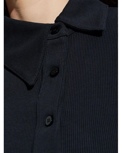 The Attico Blue Buttoned Collared Polo Top