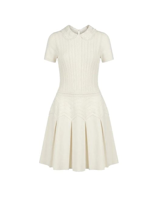 Valentino Garavani White Short-Sleeves Mini Dress