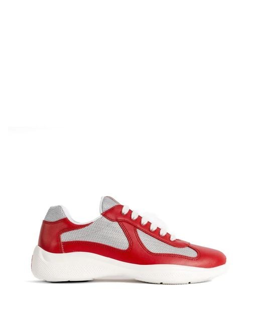 Prada Red America's Cup Sneakers for men