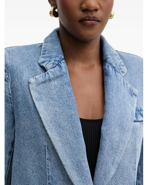 ARMANI EXCHANGE Blue Single-Breasted Denim Blazer