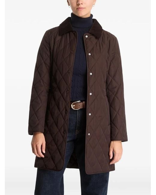 Gant Brown Quilted Corduroy-Collar Coat