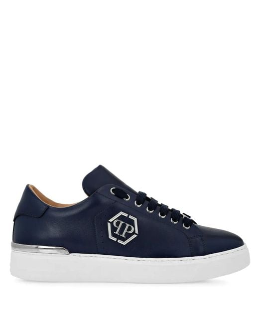 Philipp Plein Blue Logo-Plaque Sneakers