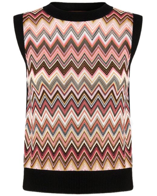 Missoni Pink Zigzag-Pattern Tank Top