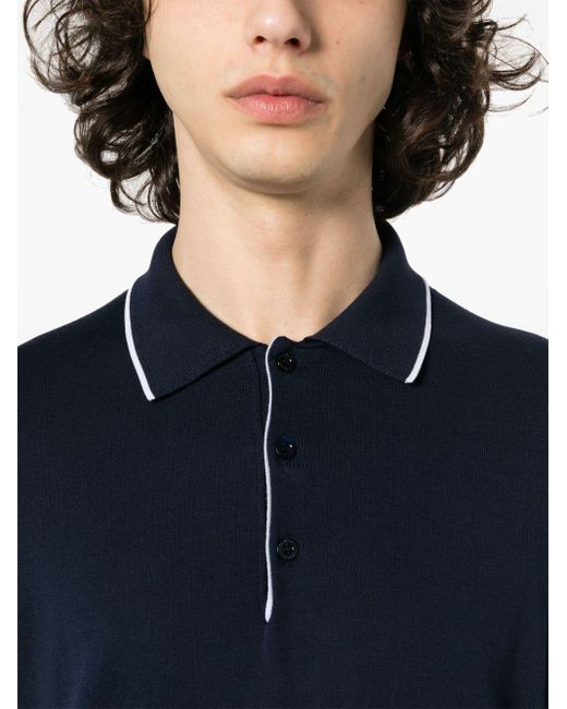 Canali Klassisches Poloshirt in Blue für Herren