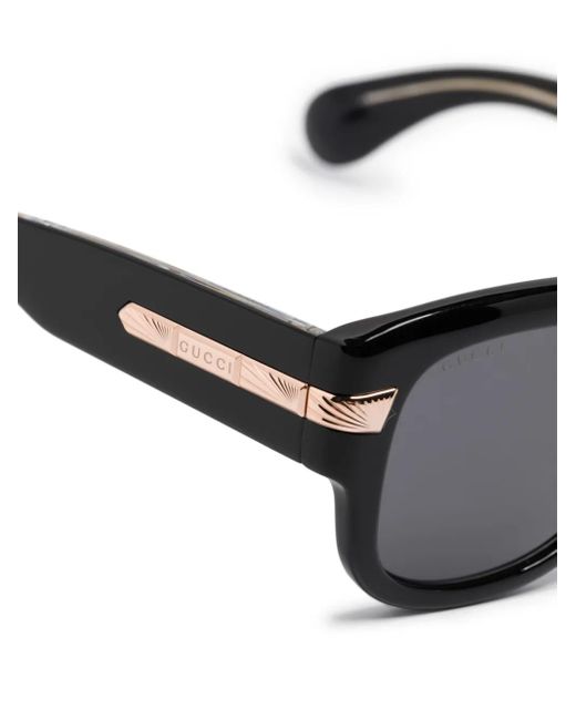Gucci Gray Square-Frame Sunglasses