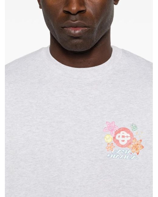 Casablanca White Logo-Print T-Shirt for men