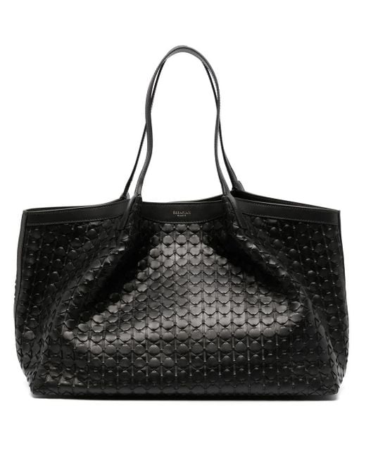Serapian Black Textured Shoulder Bag
