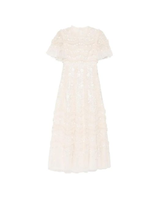 Needle & Thread White Gianna Ankle Gown