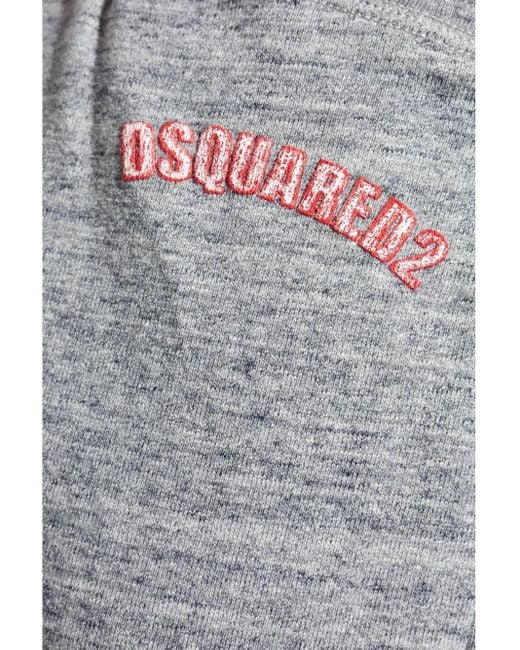 DSquared² Gray Logo-Print Track Pants for men