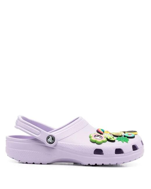 Sandali Slides Con Design Patchwork di CROCSTM in Purple da Uomo