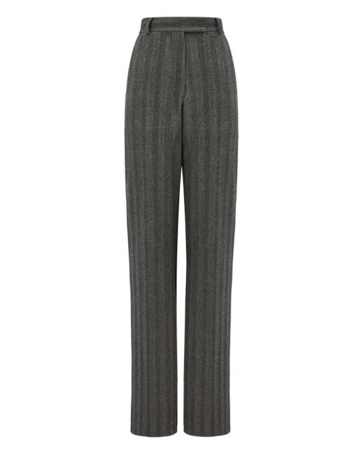 Ferragamo Gray Ferragamo Straight-Leg Chevron Tailored Trousers