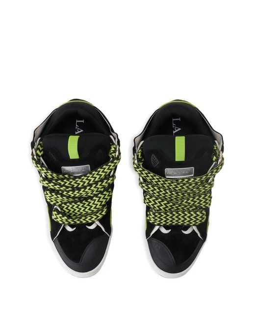 Lanvin Black Curb Metallic-Detail Sneakers
