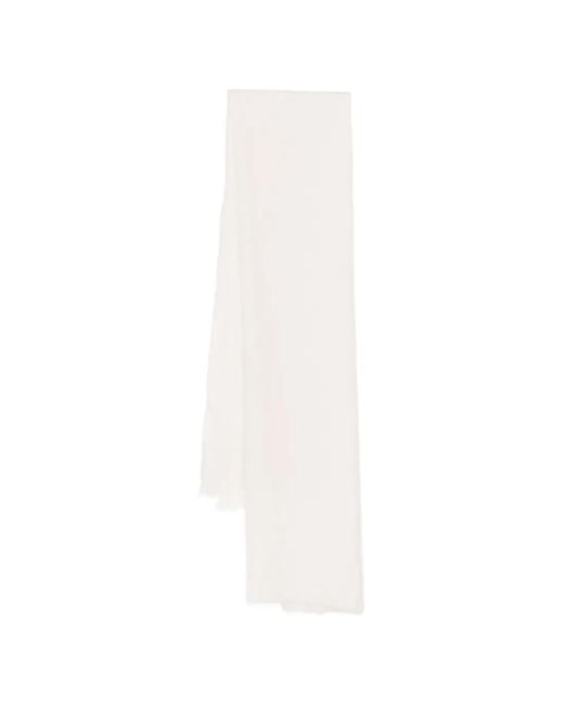 N.Peal Cashmere White Dip Dye Scarf