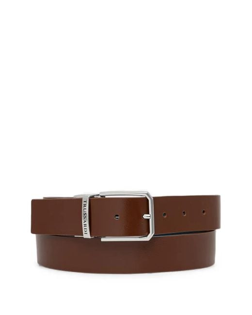 Trussardi Brown Reversible Logo-Engraved Belt for men