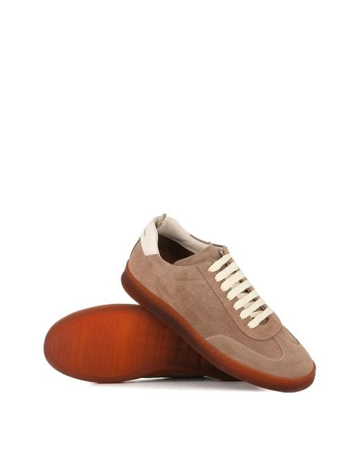 Officine Creative Brown Suede Lace-Up Sneakers