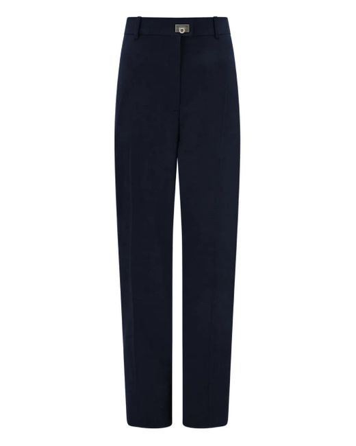 Ferragamo Blue Cashmere Blend Tailored Trousers