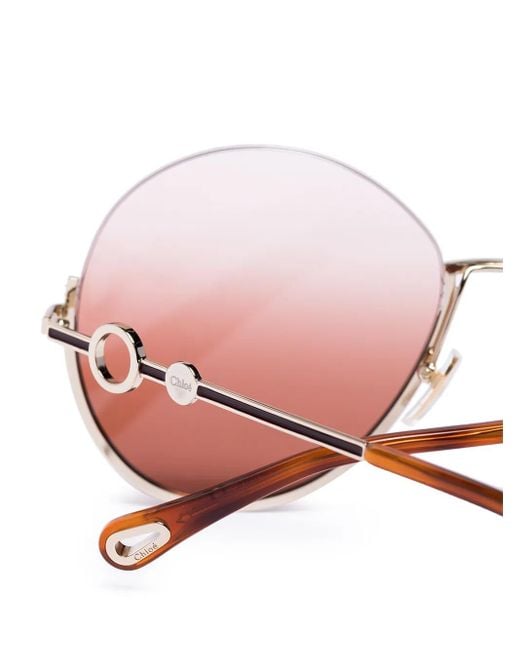 Chloé Pink Sofya Round-Frame Sunglasses